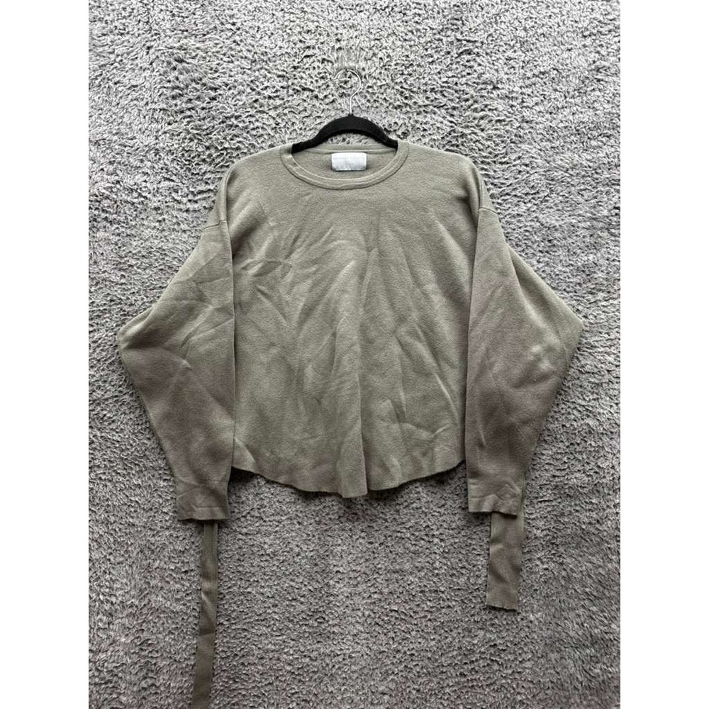 Modern Citizen Crewneck Cropped Pullover Sweater Sage Green Womens Size M
